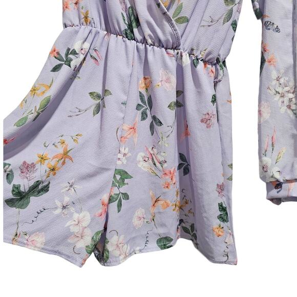Boohoo Romper SIZE 6 NWT Purple Floral - Picture 2 of 4